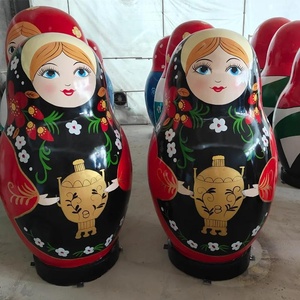 Sculpture de Matryoshka russe en fibre de verre, peinture décorative extérieure de style dessin animé, magnifique, pour centre commercial, exportation européenne, pour place - Product Image 4