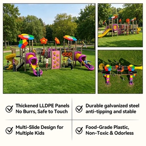 Ensemble <span class=keywords><strong>de</strong></span> toboggan combiné <span class=keywords><strong>de</strong></span> qualité supérieure pour enfants, en plastique, pour l'école, l'extérieur, avec parcours d'obstacles - Product Image 3