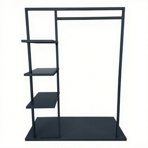 Customized Metal Floor Standing Rose Gold Clothing with Wheels Handbag Display Goods <strong>Shelves</strong> - Product Image 1