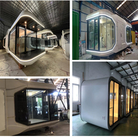 Maison préfabriquée mobile de luxe moderne et futuriste pour les vacances, maison modulaire portable, mini-maison préfabriquée avec chambre de luxe