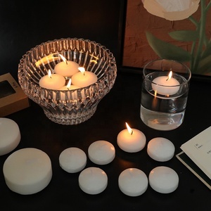Round <strong>Long</strong> <strong>Burning</strong> White Unscented Floating <strong>Candle</strong> for Cylinder Vases, Ivory White Color Centerpieces Votive Floating <strong>Candles</strong> - Product Image 1