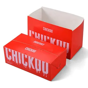 Sıcak satış özel Fast Food ambalaj kutuları tek kullanımlık kızarmış tavuk ambalaj kutusu götürmek