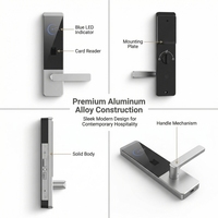 带 RFID 钥匙卡和生物识别门禁密码的电子锁芯锁具 TTLock 数字门把手套装，适用于办公室和酒店