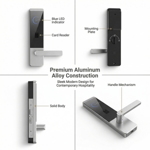 Serrure électronique à mortaise avec carte RFID et code d'accès biométrique, ensemble de poignées de porte numériques TTLock pour bureau et hôtel - Product Image 5