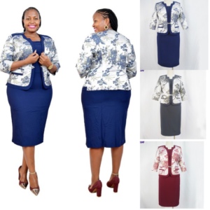 # 4299 Vestidos de Iglesia para Mujeres de Zimbabue con Chaqueta Estampada - Product Image 6