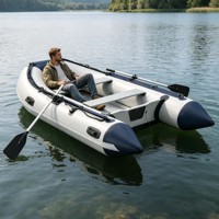 Bateau gonflable pliable en PVC, bateau de pêche gonflable pour la navigation en eau libre, en mer et en rivière, avec accessoires