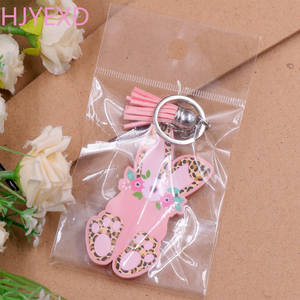 • Coniglietto di fiori di leopardo di fabbrica di vendita caldo per portachiavi di pasqua in acrilico di nome - Product Image 6