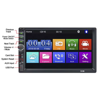 Autoradio 7018B 2 Din 7 pouces HD avec connexion USB, radio de tableau de bord avec lecteur MP5 audio FM, prise en charge de la caméra de recul