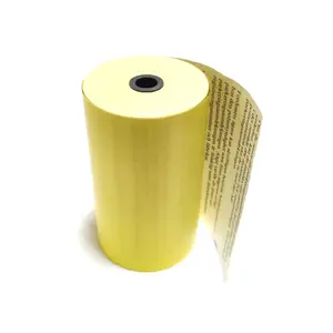 Grosir tahan air warna kuning tiket parkir 57x30mm kertas sintetis termal