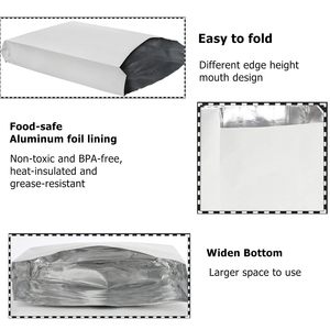 Bolsas Aislantes <span class=keywords><strong>de</strong></span> Material Compuesto <span class=keywords><strong>de</strong></span> Papel <span class=keywords><strong>de</strong></span> Aluminio Antigrasa Personalizadas al por Mayor para Empacar Alimentos para Barbacoas Familiares, Comida para Llevar, Picnics y Fiestas - Product Image 5