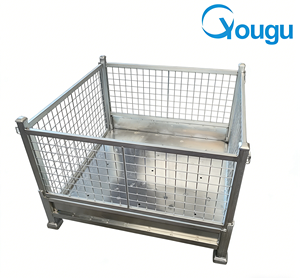Gaiola de Armazenamento em Aço Galvanizado para Logística de Armazém, Armazenamento em Grande Escala com Estrutura Dobrável Resistente e Empilhável - Product Image 1