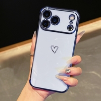 Pour iPhone 17/17 Air/17 Pro/17 Promax 6D Chrome Heart design housse de téléphone