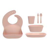 Vaisselle colorée écologique sans BPA pour enfants, bavoirs pour bébés, assiettes, bols et tasses en plastique PP de qualité alimentaire, vente en gros