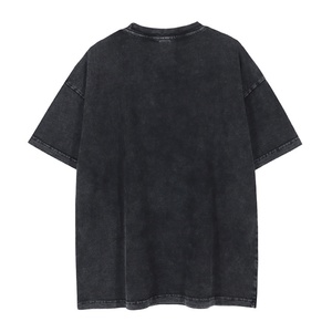Nouveau T-shirt imprimé à manches courtes tendance chinoise, effet délavé vieilli, style BF vintage, coupe droite, col classique, 100 % coton, pour homme - Product Image 5