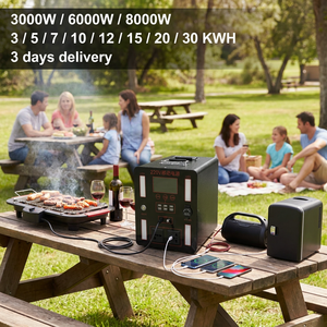 สถานีไฟฟ้าพกพาพลังงานแสงอาทิตย์สำหรับตั้งแคมป์กลางแจ้ง 110v/220V 500w 1000w 2000w 3000w Lifepo4 พาวเวอร์แบงค์ - Product Image 2