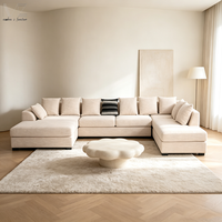 Ensemble de canapés sectionnels en forme de U de luxe moderne, style nordique minimaliste, en tissu, pour salon, canapé modulaire double chaise longue pour grand espace