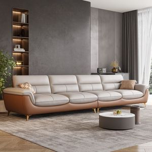 <span class=keywords><strong>Sofa</strong></span> da sang trọng Bắc Âu căn hộ lớn nhỏ phù hợp lớp đầu tiên Ba chỗ ngồi bốn chỗ ngồi thẳng với miếng bọt biển - Product Image 6