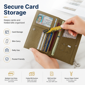 Porta Pasaportes, Organizador de Viaje, Piel Sintética Premium, Estilo Ejecutivo/Moderno/Clásico, Bolsillo con Cierre, Ranuras para Boletos, Bloqueo RFID, Cierre Magnético - Product Image 3