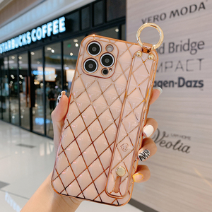 럭셔리 다이아몬드 블링 도금 소프트 실리콘 전화 케이스 삼성 갤럭시 S21 플러스 S30 S21Ultra A12 A52 <span class=keywords><strong>A75</strong></span> 5G 커버 손목 브래킷 - Product Image 5