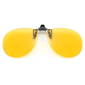 <b>Clip</b>-On Sunglasses Metal <b>Frame</b> Yellow Lenses UV400 Protection For Men And Women Sports Eyewear - Product Image 1