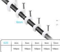 8/9/10/12mm PVC réglable montage mural pince suspendue ronde plate U R Type noir blanc plastique PA66 fil électrique clou pinces de câble