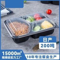Fours à micro-ondes conteneurs alimentaires jetables boîtes à bento 3 compartiments boîtes à emporter étanches boîtes à déjeuner avec couvercles