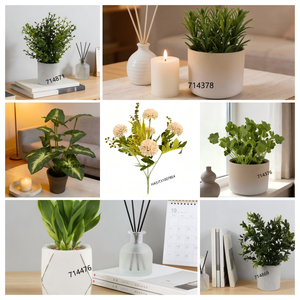 Flor de <span class=keywords><strong>Magnolia</strong></span> Artificial Realista |   Flor Artificial en Maceta de Vidrio con Agua y Rafia para Decoración del Hogar u Oficina - Product Image 5