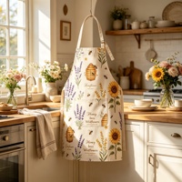 Tablier de cuisine sans manches en coton imprimé personnalisé, lavable, réglable, pour la cuisson, fabricant de textiles de maison OEM ODM