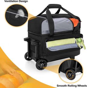 Single Ball Roller <b>Bowling</b> Bag with Wheels and Retractable Handle Single <b>Bowling</b> Ball Bag with Shoe Compartment - Product Image 4