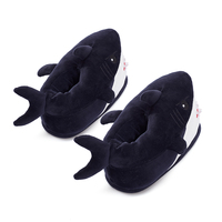 Chausson en peluche requin drôle Chausson en coton requin dessin animé Chausson hiver intérieur chaussures chaudes Chausson en peluche