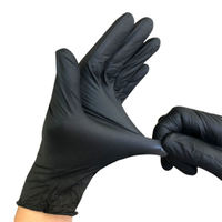 Vente chaude Nitrile Gant Noir Jetable Médical Sans Poudre Examen Main Gants Non Stériles Sécurité Ménage Nitrile Gants