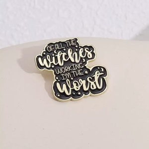 Broches Punk góticos negros personalizados, insignias de solapa, <span class=keywords><strong>alfileres</strong></span> esmaltados de la peor bruja para mago, brujería, regalo de joyería para amigos amantes - Product Image 1