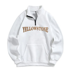 Nouveaux sweats en molleton unisexes Vente en gros Sweat à capuche à manches longues pour hommes avec demi-fermeture éclair pour l'automne et l'été - Product Image 2