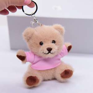 Grosir liontin beruang Teddy MIni kecil dengan Logo Shirt ransel boneka mewah hadiah pribadi dekorasi - Product Image 4