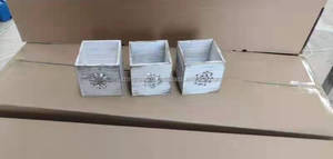 Whitewash Wooden Artificial Flower Pot Box <b>LED</b> <b>Lights</b> CNC Cutout Pattern <b>Small</b> Size Christmas Valentine's Day Halloween - Product Image 6