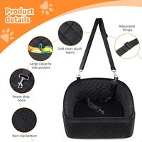 Siège auto pour chien amovible et lavable, siège surélevé pour chien de moins de 30 lbs, lit de voyage pour animaux de compagnie avec poches de rangement et ceinture de sécurité pour chien