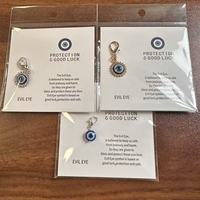 Porte-clés Amulette Œil Bleu Contre le Mal avec Carte Message Porte-Bonheur et Protection, Pendentif Sac, Vente en Gros, Logo Personnalisé