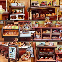 Rompecabezas 3D de Madera de Panadería en Miniatura Móvil, Kit LED para Rincón de Lectura, Casa en Miniatura DIY para Decoración de Estanterías