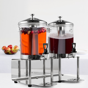 Dispensador de bebidas de 1 o 2 tanques de plástico con soporte de acero inoxidable para el hogar, Bar, restaurante y fiesta, Enfriador de cerveza de jugo de agua fría - Product Image 1
