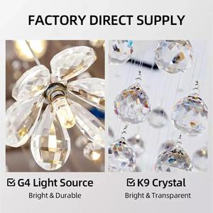 Lampu Chandelier Hotel Kustom Lampu Plafon Modern LED Plafon Besar Tangga Panjang Emas Mewah Kristal Chandelier Lampu Gantung - Product Image 6