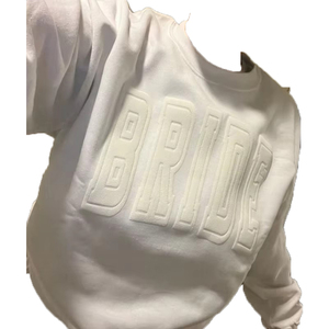 Personalized Embossed <strong>Wifey</strong> Bridal Crewneck <strong>Sweatshirt</strong> Custom Wedding <strong>Sweatshirt</strong> Embossed <strong>Sweatshirt</strong> - Product Image 1
