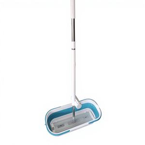 Plaque de serpillière <span class=keywords><strong>plate</strong></span> de 45 cm en aluminium, mains libres, haute qualité, avec raclette en caoutchouc double face et ensemble de seau à clips - Product Image 4