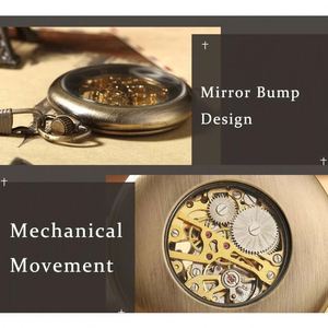 นาฬิกาพกแบบกลไกคุณภาพสูงรุ่นใหม่ ดีไซน์หรูหรา ตัวเรือนสแตนเลสและไม้  แบบพับได้ เงียบไร้เสียงรบกวน - Product Image 6