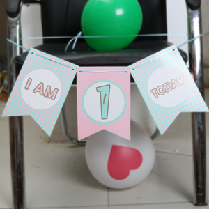 Decorazioni per Festa di Primo <span class=keywords><strong>Compleanno</strong></span>, Bandierine Colorate, Accessori per Tavoli e Sedie, Striscioni per Bambini di Un <span class=keywords><strong>Anno</strong></span> - Product Image 3