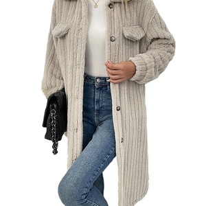 Cappotto in finta lana stile classico con Logo personalizzato da <span class=keywords><strong>donna</strong></span> con maniche lunghe <span class=keywords><strong>Trench</strong></span> autunno inverno con risvolto x stampa taglie forti - Product Image 5