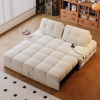 Nouveau canapé-lit design moderne et populaire, style crème, multifonctionnel, avec fonction de lit gigogne, pour salon, en tissu, effet nuage