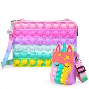 1 Pieza Bolsa Grande de Burbujas Pop de Pez Tik Tok 2022, Bolsa Bandolera de Hombro con Burbujas Pop de Unicornio Fidget - Product Image 1