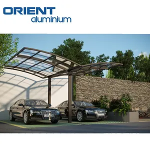 Kanopi mobil Aluminium, kanopi port mobil ganda Carport Y/m polikarbonat parkir mobil logam Aluminium 6m x 6M