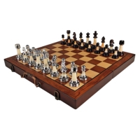 Prix de gros usine pour la vente : Échiquier magnétique pliable de luxe avec poignée, ensemble d'échecs portable en bois de luxe