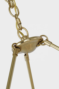 Lustre suspendu d'intérieur en laiton antique, design moderne, décoration artistique, abat-jour en laiton, luminaire suspendu pour villa, lustre à étages Mollino - Product Image 6